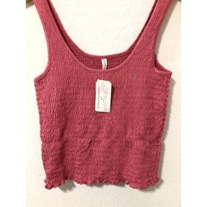 Ruched Mauve Pink Tank Top